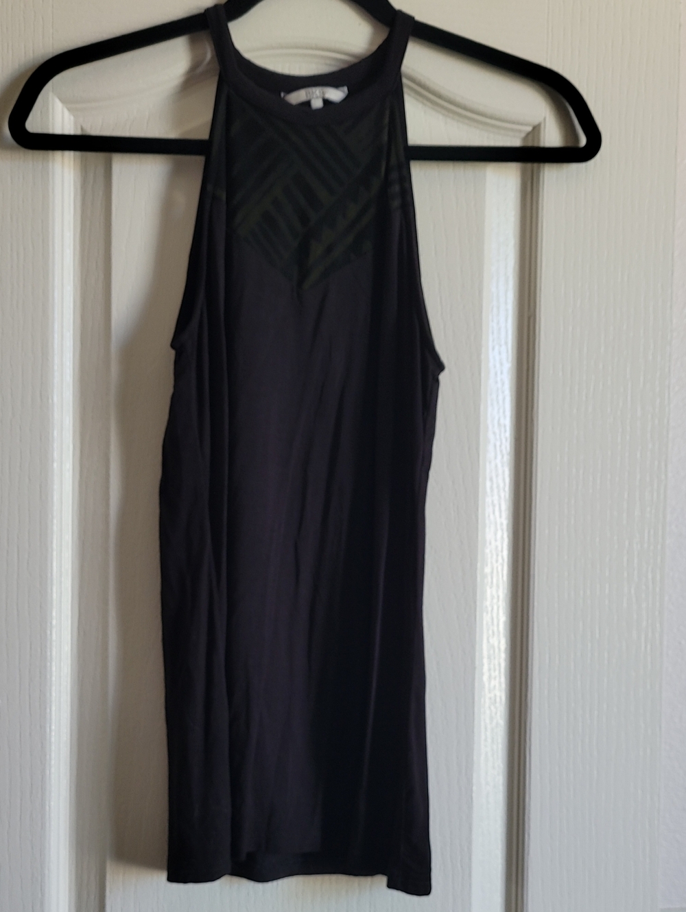 BKE Black High-Neck Tank with Mesh Detail